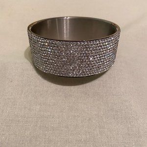 Stainless Steel White Crystal Bangle Bracelet